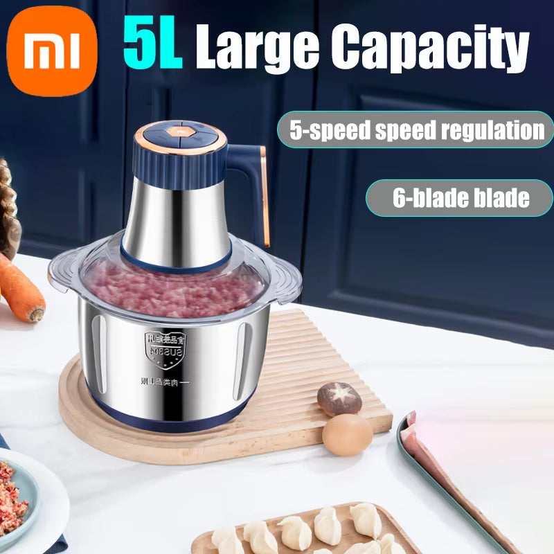 Xiaomi Multi-Function Stainless Steel Blender for Meat Fruits Veggies Food Processors Five-Speed Kitchen Electric Meat Grinder