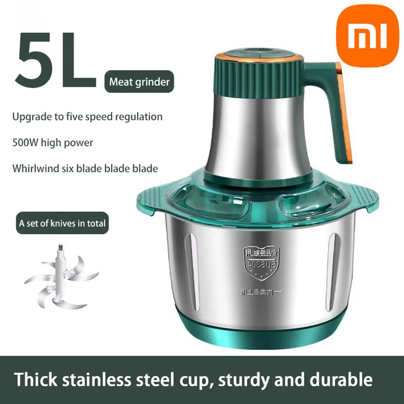 Xiaomi Multi-Function Stainless Steel Blender for Meat Fruits Veggies Food Processors Five-Speed Kitchen Electric Meat Grinder