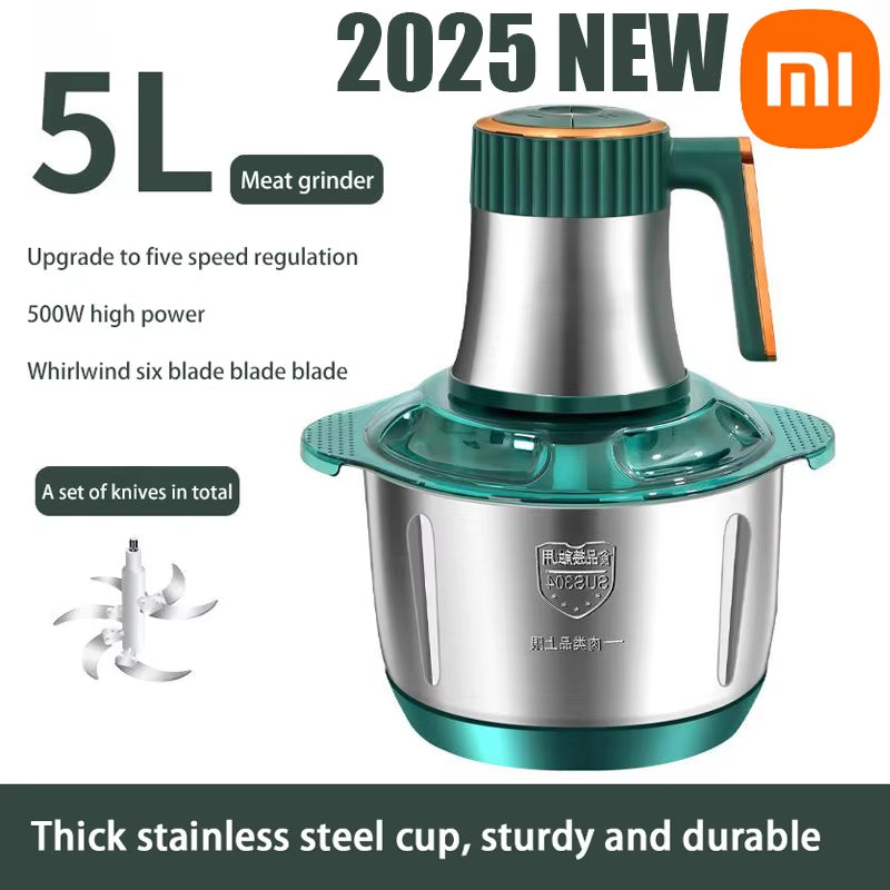 Xiaomi Multi-Function Stainless Steel Blender for Meat Fruits Veggies Food Processors Five-Speed Kitchen Electric Meat Grinder