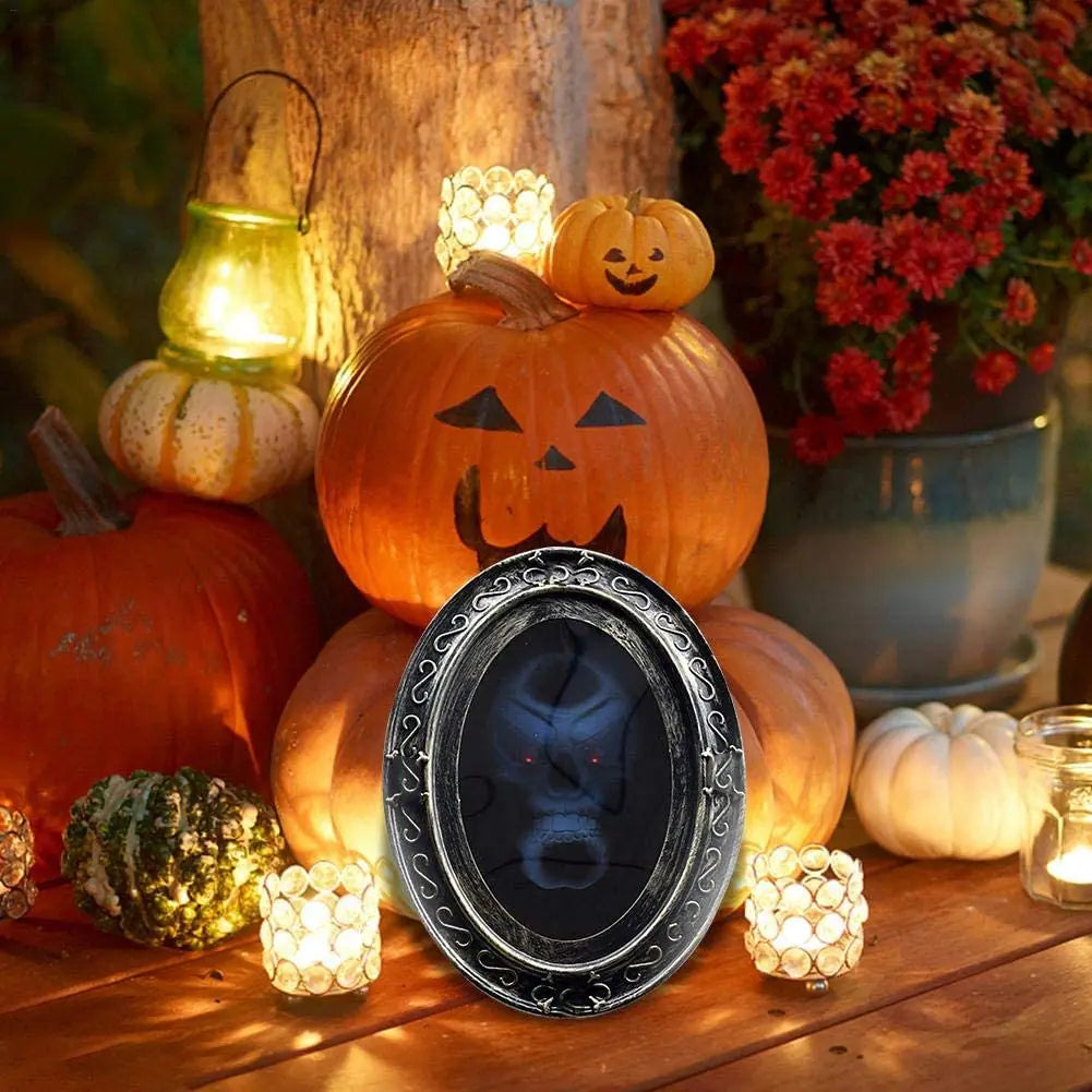 Haunted Mirror Motion Activated Scary Haunted Mirror with Creepy Sound-Luminous Portrait Halloween Prop Decoration