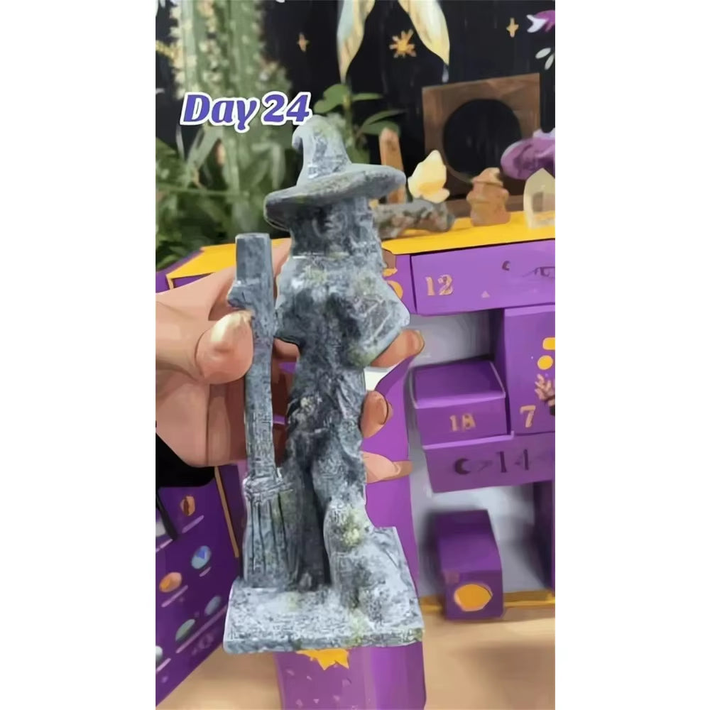 Reiki Crystal Halloween Countdown Gift Box 2025 Exquisite Crystals Stones Collection Halloween Decorations Indoor Halloween Gift
