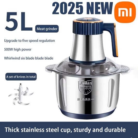 Xiaomi Multi-Function Stainless Steel Blender for Meat Fruits Veggies Food Processors Five-Speed Kitchen Electric Meat Grinder