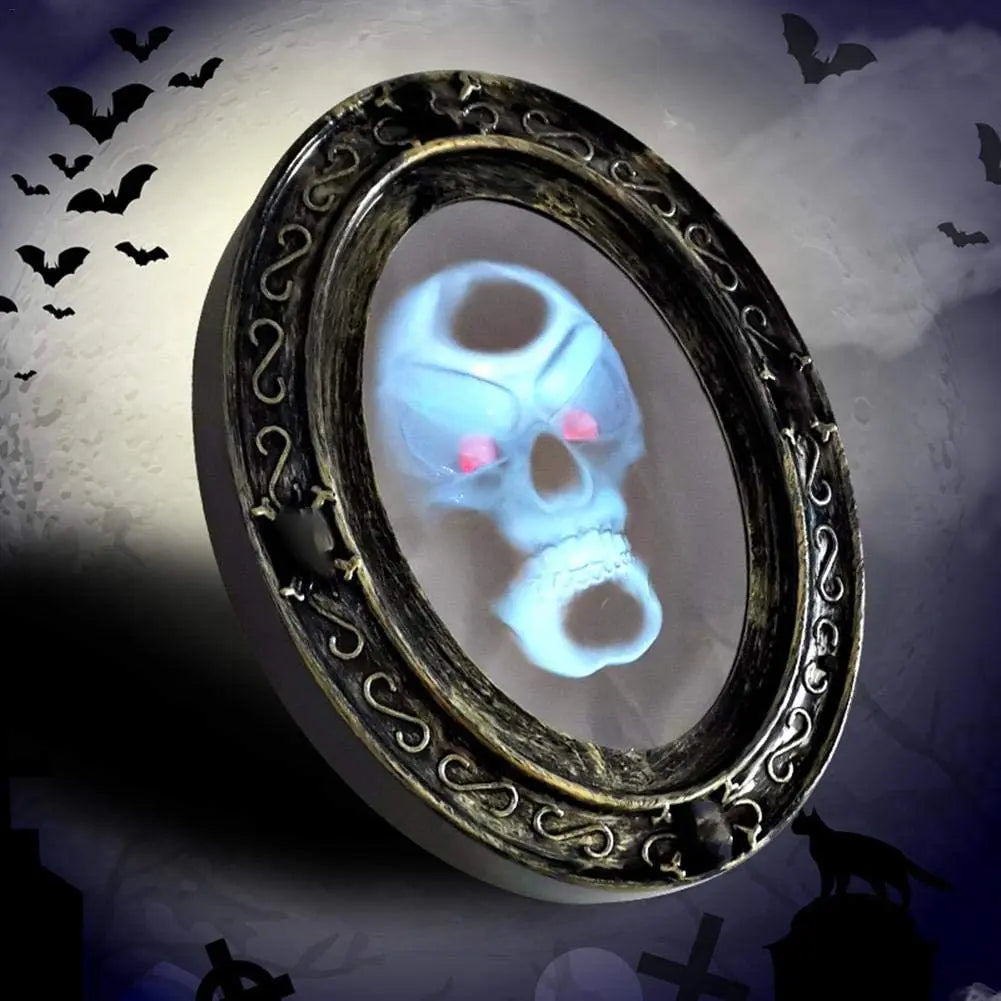 Haunted Mirror Motion Activated Scary Haunted Mirror with Creepy Sound-Luminous Portrait Halloween Prop Decoration