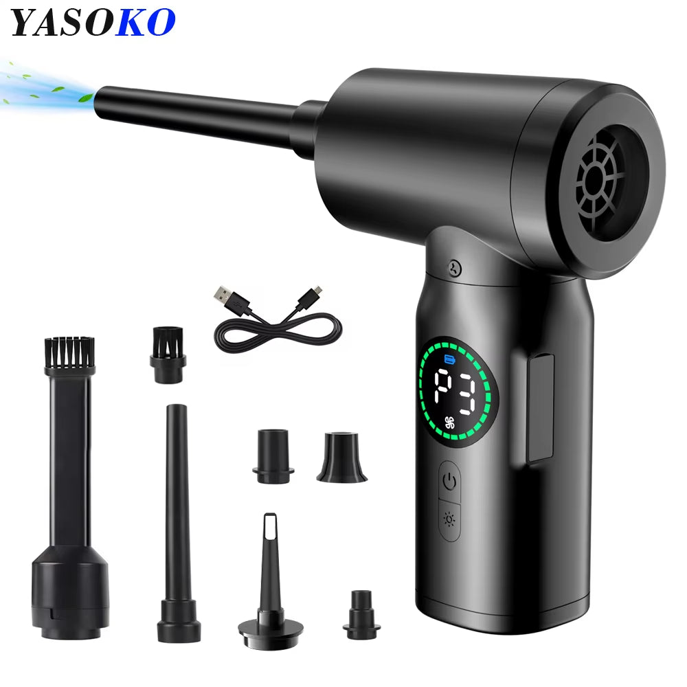 7500Mah Portable Compressed Air Duster Multi Air Blower & Vacuum Cleaner Cordless Duster Blower for Keyboard Computer Cleaning